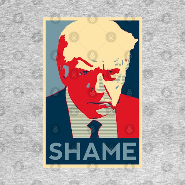 Trump mug shot Shame Obama HOPE poster style by MononcGeek